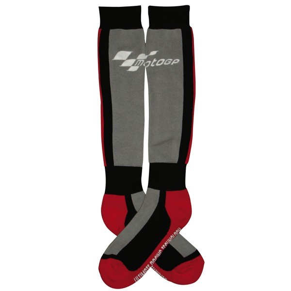 bike it Moto GP Race Socks Grey/Red/Black